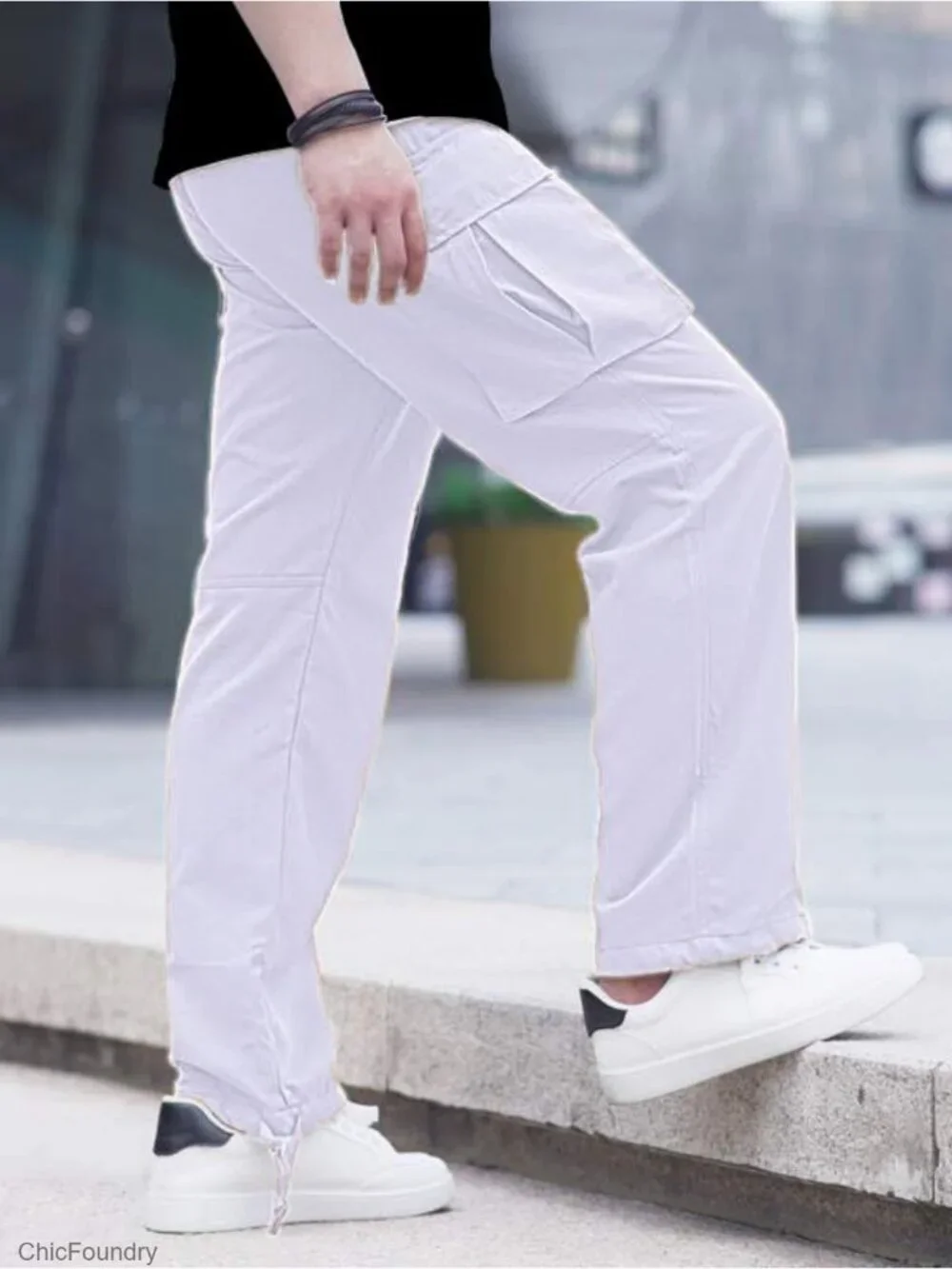 Men's Casual Joggers Pants Hiking Drawstring Chino Cargo Straight Leg